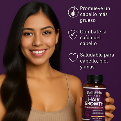 💜 HAIR GROWTH - Vitaminas Capilares Premium 60 Cápsulas