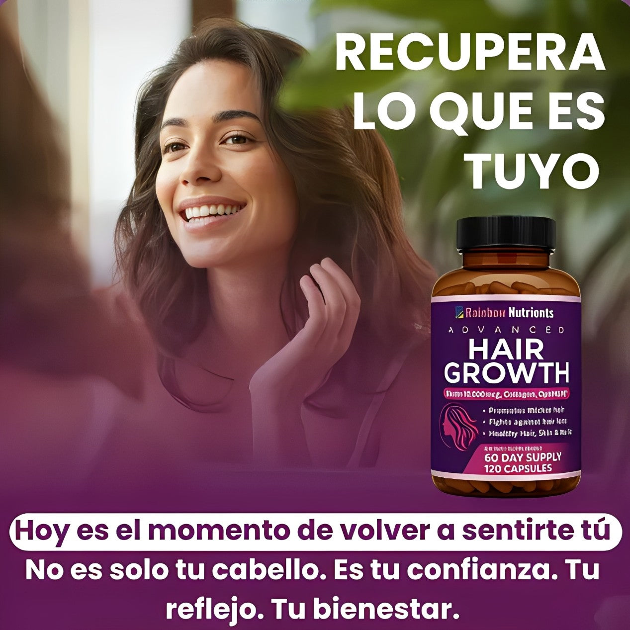 💜 HAIR GROWTH - Vitaminas Capilares Premium 60 Cápsulas