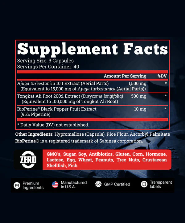 🔥Turkesterone + Tongkat Ali | Fuerza, Masa y Rendimiento Sexual NATURAL